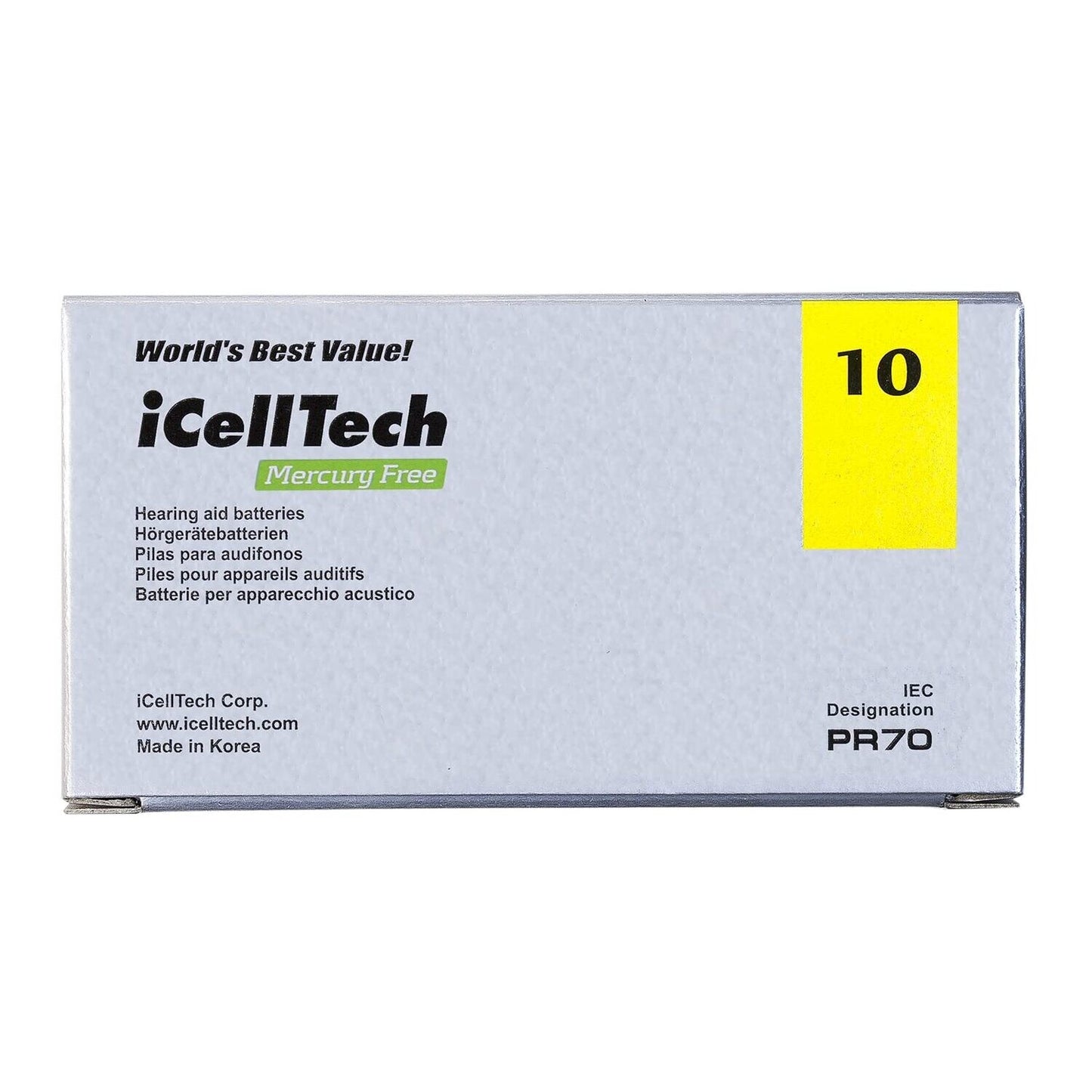 iCellTech 補聴器用電池 (60 個入りボックス)