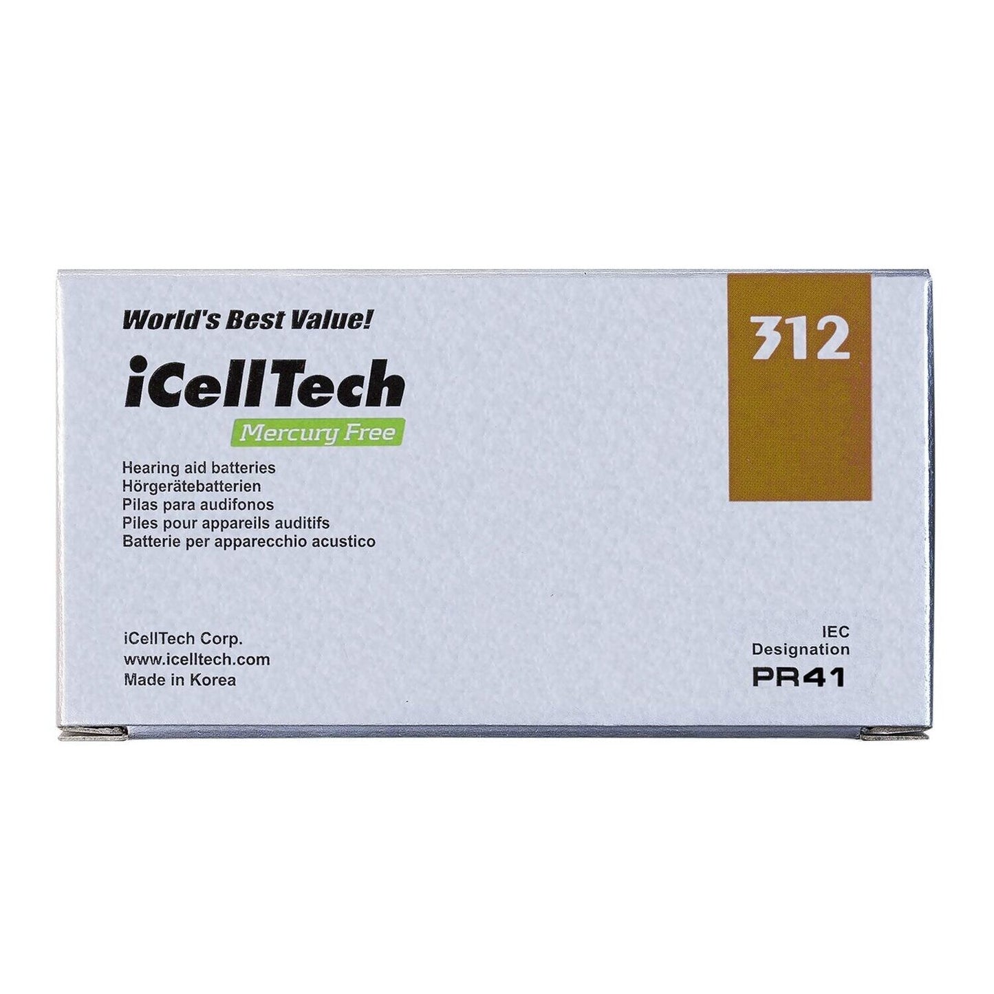 iCellTech 補聴器用電池 (60 個入りボックス)