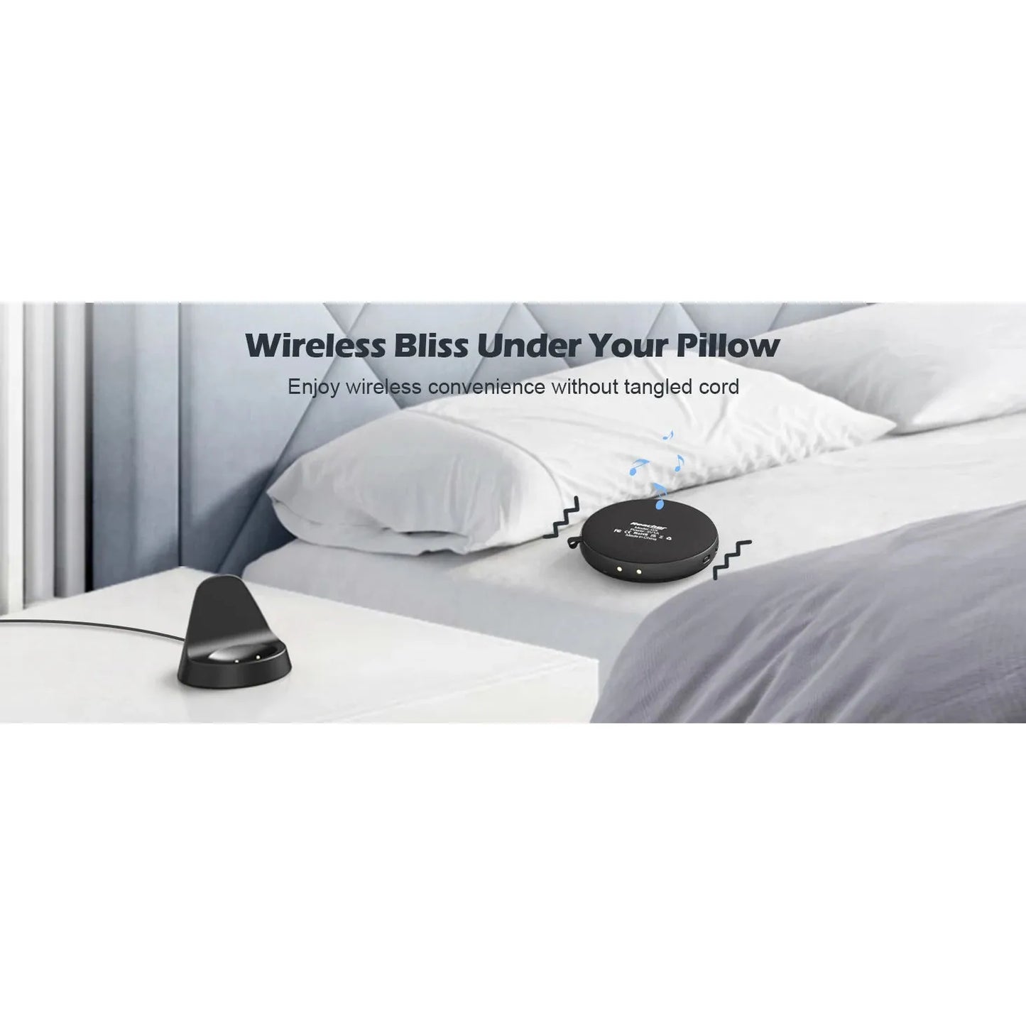 Reacher Portable Vibrating Alarm Clock with Wireless Magnetic Charger