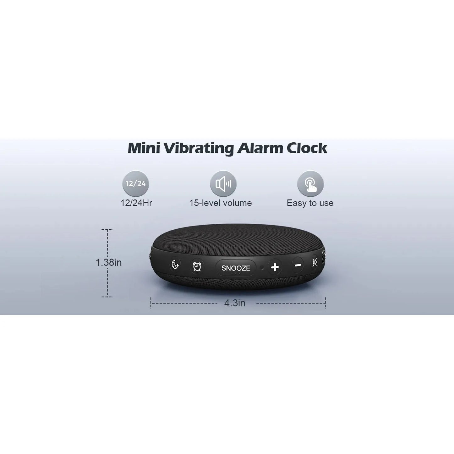 Reacher Portable Vibrating Alarm Clock with Wireless Magnetic Charger